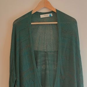 Sparrow (Anthropologie) Green Brown Wrap Sweater-S